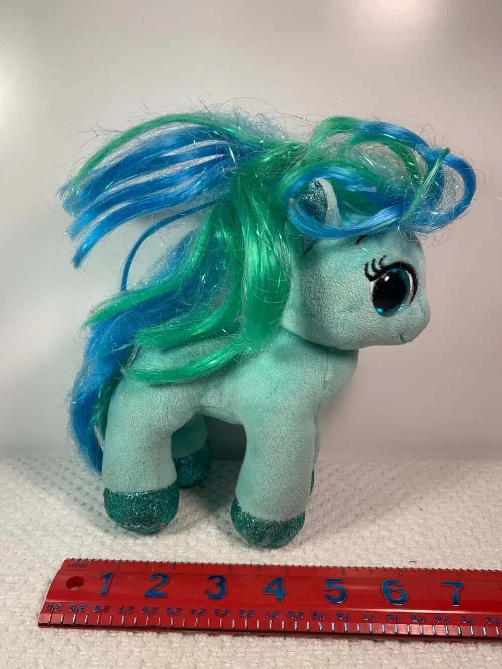 2019 My Little Pony Green Teal  with blue green mane sparkle feet small plush